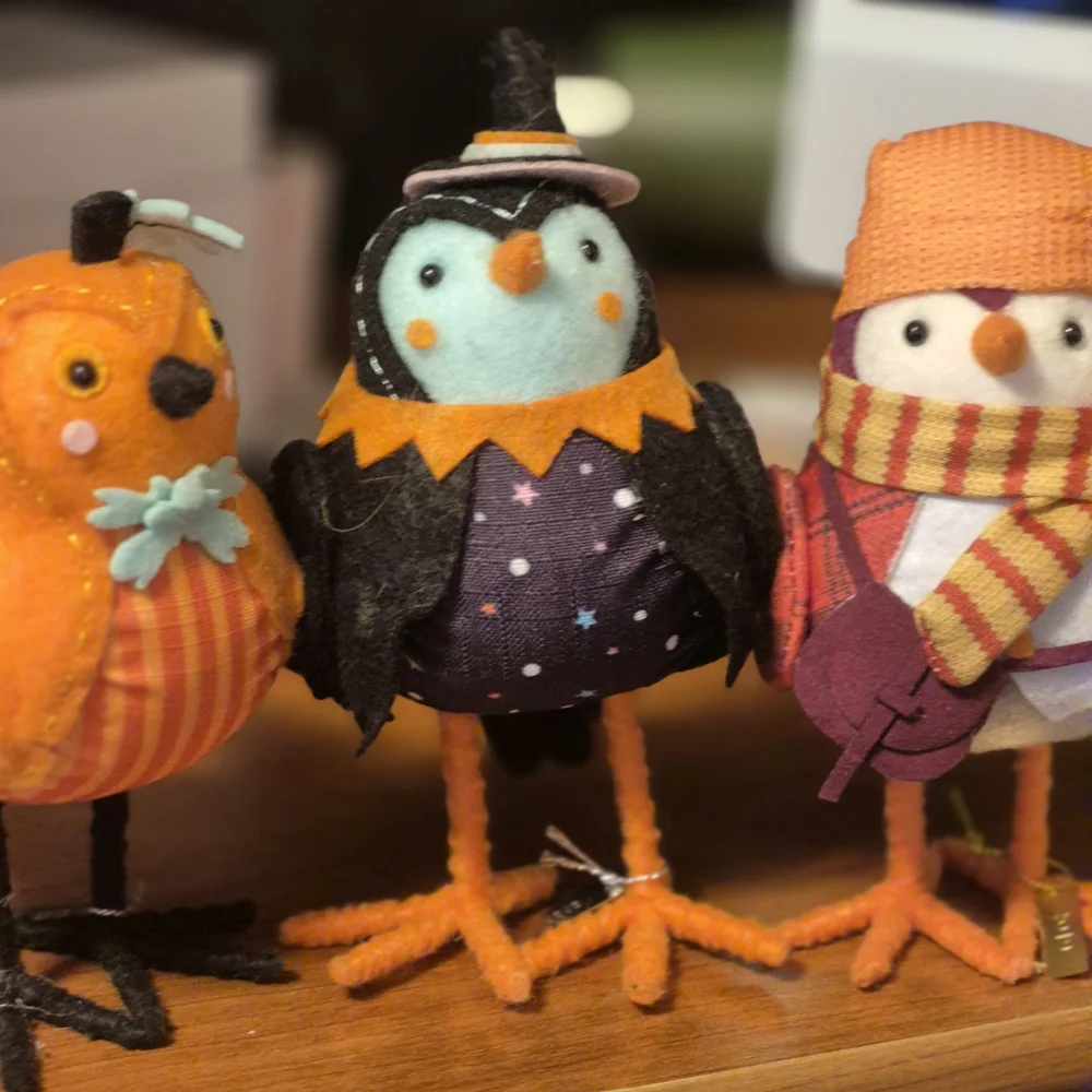 Target Festive Plush Bird Holiday Fall Trio - Orange, Black, and Multicolor